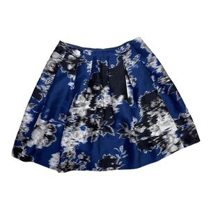Tara Jarmon Pleated Floral Blue Skirt 36